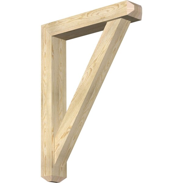 Ekena Millwork Traditional Craftsman Rough Sawn Bracket w/ Offset Brace, Douglas Fir, 6"W x 32"D x 44"H BKT0604X32X44TRA04RDF - main